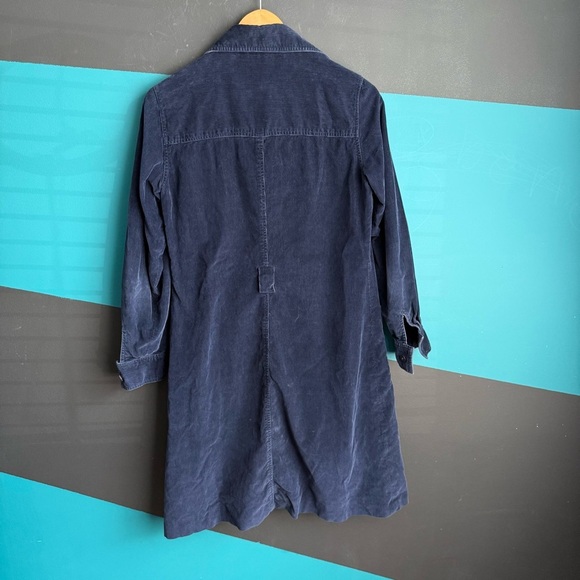 Blue Buttoned Tie Front Long Sleeve Dress - Picture 6 of 11